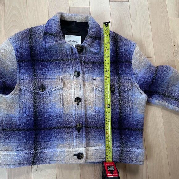 Wilfred Free The Ganna™ Cropped Shirt Jacket - Purple Plaid - Picture 4 of 8